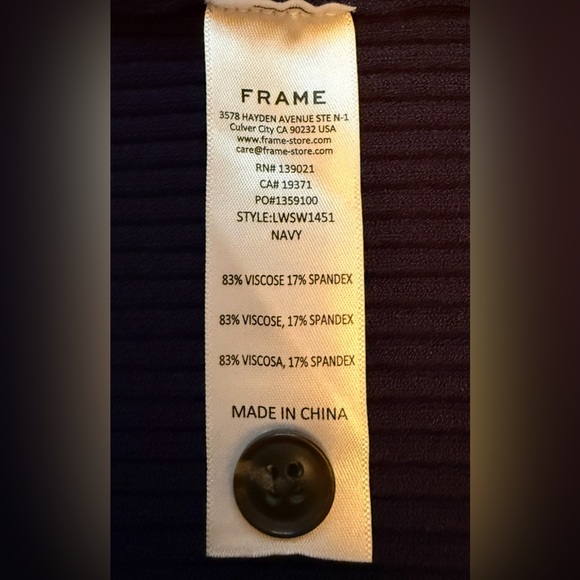 Frame Denim Navy Ribbed Cardigan - Picture 7 of 7